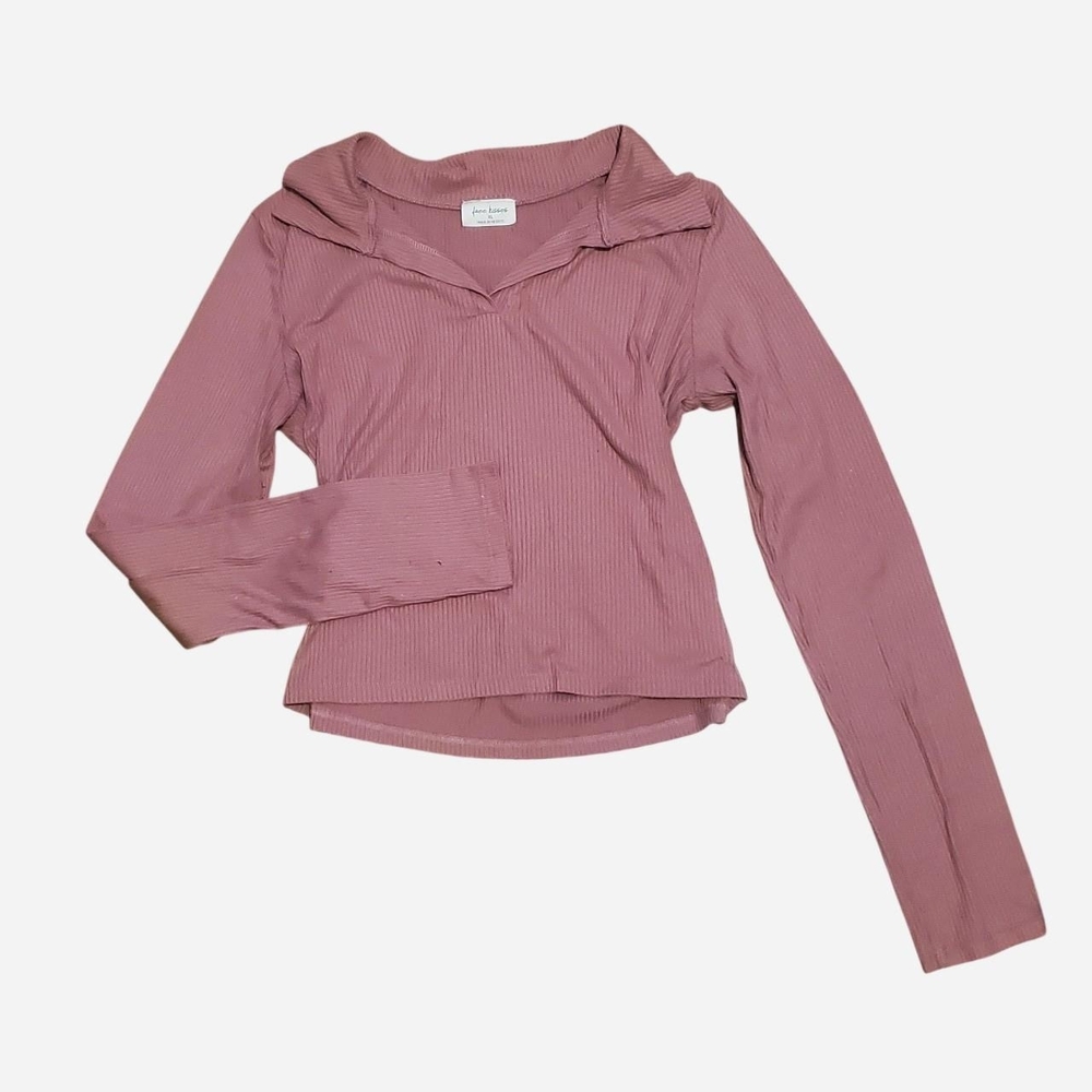 Free Kisses Dusty Rose Ribbed Top